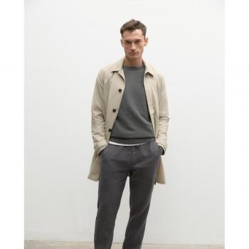 Ecoalf Hombre Chaqueta Impermeable Manga Larga Blanco Arena