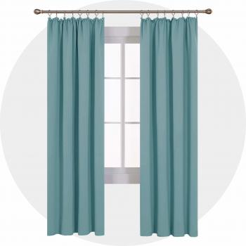 Deconovo Rideaux de Porte Occultants Thermique Bleu Ciel 140x175cm