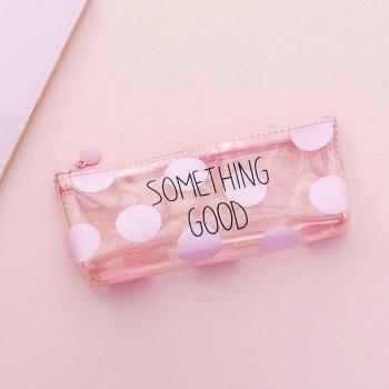 Transparent Heart Pencil Bag