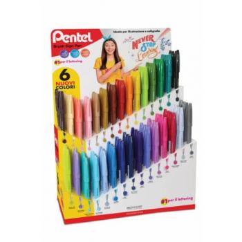 Pennarello punta flessibile Brush Sign scatola metallo 24 colori Pentel