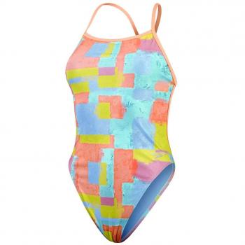 BAÑADOR DE NATACIÓN SPEEDO ALL OVER DIGITAL V-BACK MUJER AZUL/CORA