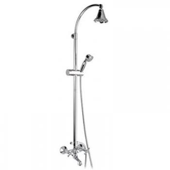 Rubinetto vasca/doccia con colonna saliscendi, doccetta liberty e soffione doccia a campanella - serie liberty cod 76387