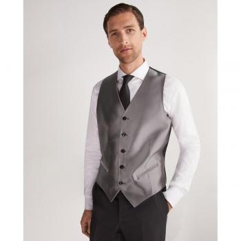 Chaleco de ceremonia Emidio Tucci color plata liso para hombre