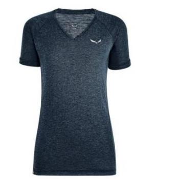 T-shirt donna Salewa Puez Mel Dry V-Neck (Navy Blazer Melange)