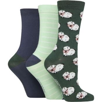Soft Bamboo Counting Sheep Socks – Women’s Pack (3)