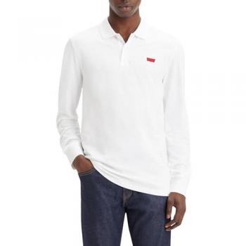 Polo Levi's Housemark manga larga blanco puro - M