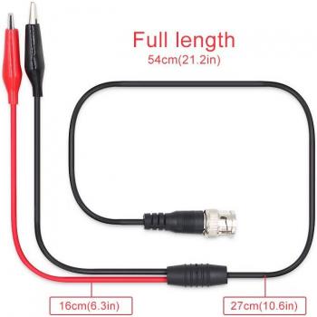 BNC Q9 Male to Dual Alligator Clip Oscilloscope Test Lead Cable 54cm