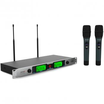 Audibax Missouri Rack Micrófono Inalámbrico UHF Doble de Mano Montaje en Rack 19