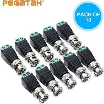 10PCS BNC Connectors for AHD, CVI, TVI, CCTV Cameras - Coaxial/Cat5/Cat6 Cables