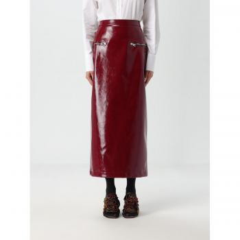 MSGM Red Faux Leather Skirt - Women's XS