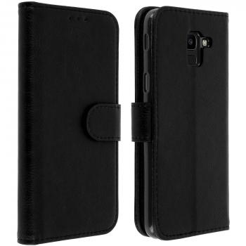Housse Magnétique Support & Clasp Galaxy J6 – AVIZAR – Noir Souple