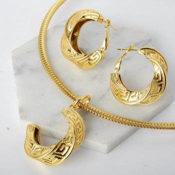 Pendientes colgantes de oro plantados para mujer - Estilo Dubai