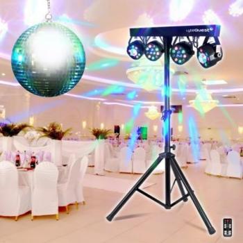 PACK LIGHT Boule à facettes 20 cm - Madison MEGA SOIREES + X-Performer Portique LyteQuest XPERFORMER +4 PAR DMX
