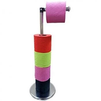 Chrome Metal Toilet Paper Holder with Reserve