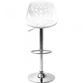 Sgabello da Bar Ornament Bianco Regolabile