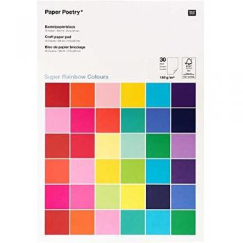 Bloc de papier créatif 180g Couleurs Arc-en-ciel FSC MIX A4 - 30 feuilles
