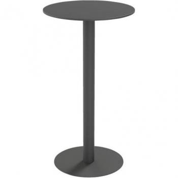 Tavolo per esterni Cross rotondo Ø60cm A110cm ripiano nero