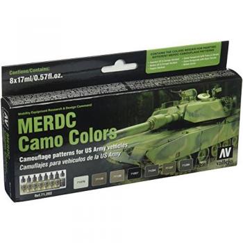 VALLEJO 771202 Farbset, US Army MERDC Tarnung - 136 ml