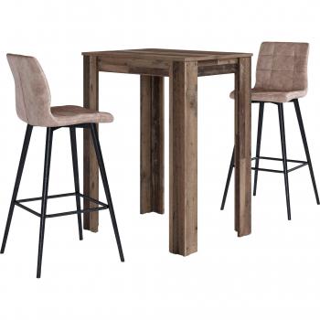 ByLIVING Essgruppe »Nele mit Simone«, (Set, 3-tlg., Bartisch und Hocker)