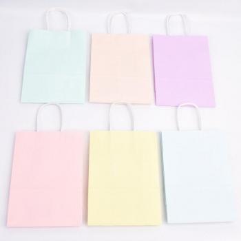 Rainbow Pastel Kraft Paper Bags - 6pcs
