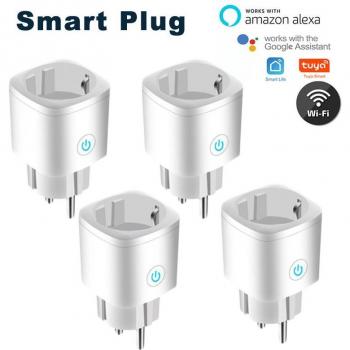 Smart WiFi Socket with Energy Monitoring and Scheduling, Tuya SmartLife App Compatible, Works with Alexa and Google Assistant (1/4 Pack)