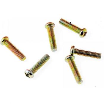 25Pcs Gold Flat Round Head Self-Tapping Phillips Hinges Fasteners 18x6mm F1145