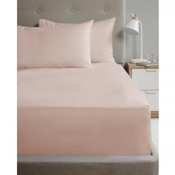 Rapport Home 16 Deep Flat Sheet 180TC Percale Blush King Size Sheet