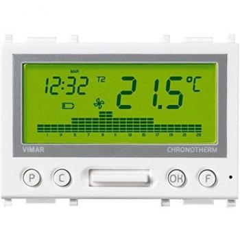 VIMAR série plat – thermostat électronique à batterie blanc