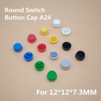 20Pcs A24 Round Button Push Switch Caps for 12x12x7.3mm Switches (7 Colors)