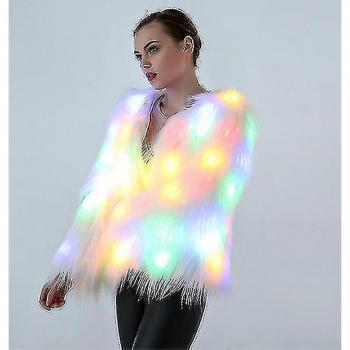 Veste lumineuse en fourrure blanche