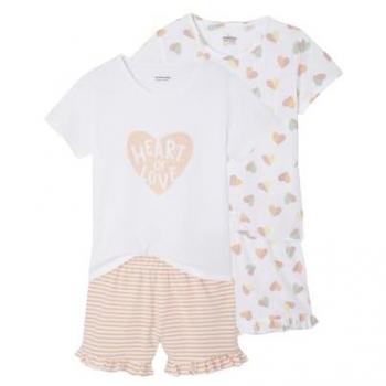 Ensemble de pyjashorts coeurs pour fille - 2 pièces