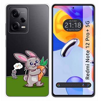 Funda Silicona Transparente Xiaomi Redmi Note 12 Pro+ Plus 5G Conejo