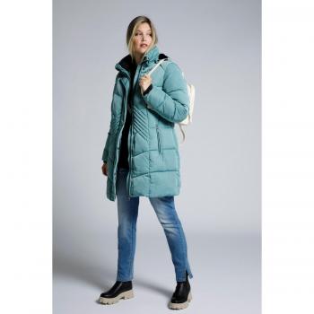 Turquoise Water-Resistant Quilted Jacket for Plus Size Women, Size 20/22, Polyester