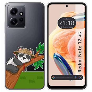 Funda Silicona Transparente Xiaomi Redmi Note 12 4G Panda Dibujos