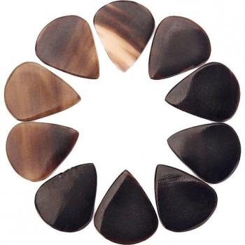 HornCraft 10-Piece Handcrafted Horn Guitar Picks Set – 0.8–1.2mm