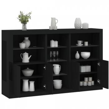 VidaXL LED Light Sideboard Black 162x37x100 cm