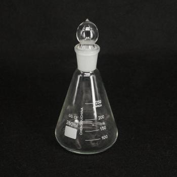250ml Borosilicate Glass Erlenmeyer Flask with Ground Stopper