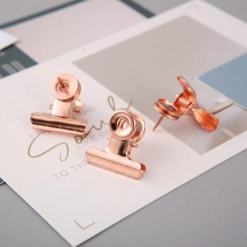 Rosegold-Metallbüroklammern mit Stilvoller Bulldogge, 9-tlg. Set für Korktafeln