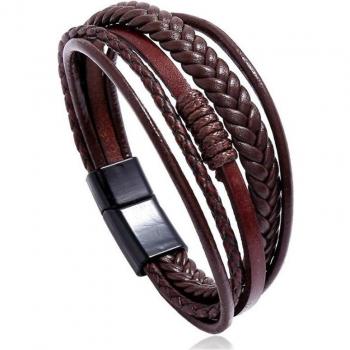 Hiphop Rock Leather Wrap Bracelet