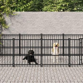 Chenil pour chiens en acier 18,77 m²