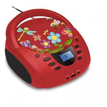 WeKids Radio CD USB 2 W RMS, rouge insecte
