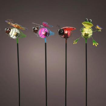 Piquet luminoso solare per animali da cortile 80 cm, illuminazione a LED