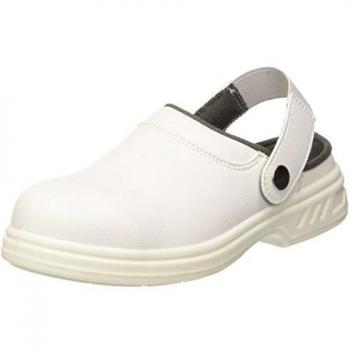 Portwest FW82WHR34 Series FW82 Steelite Safety Clog, SB AE WRU, Regular, Size: 34, White