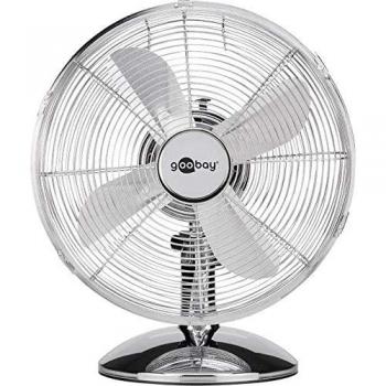 Ventilateur de table rétro 12 pouces chrome silencieux oscillant