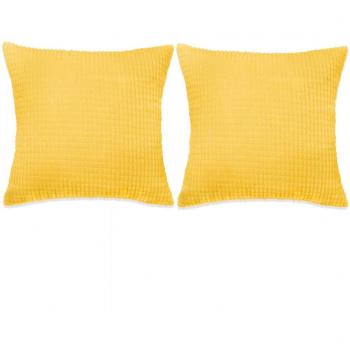 VidaXL 2 Cuscini in Velour 60x60cm Giallo