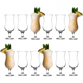 Fiesta Pina Colada Drinking Glasses - 390ml - 12 Pack - Clear