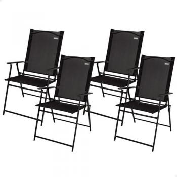 Pack de 4 Sillas Plegables Slim para Jardín con Reposabrazos