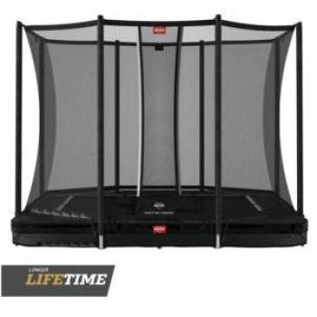 Cama elástica Berg InGround Ultim Favorit 280 x 190 cm con red de seguridad negra