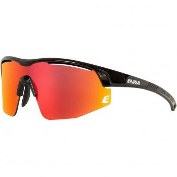 Occhiali Eassun Sprint nero brillante con lente a specchio Red Revo