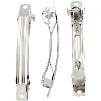 Silver-Plated Barrettes with Bead Attachment - 30 Pieces